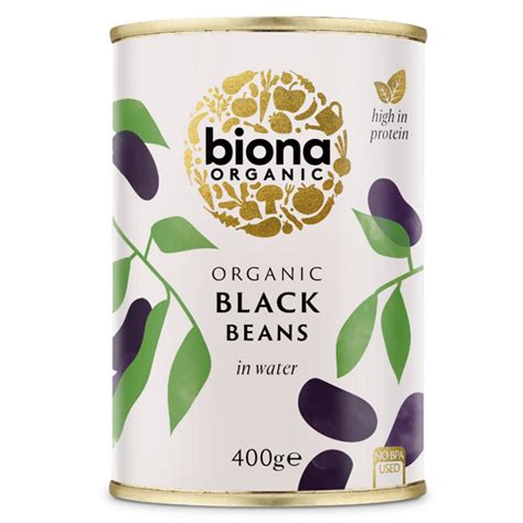 Organic Black Beans in 400g tin from Biona