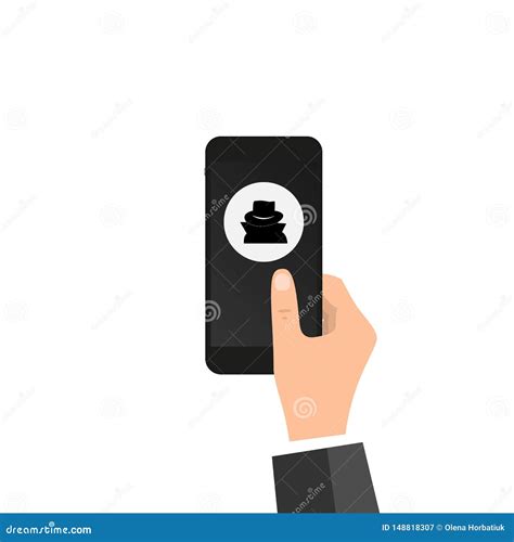 VPN App, Anonymous Proxy. Hand Holds Smartphone, Disguise Mask on