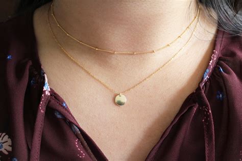 Gold Layered Necklace Pendant Necklace Set Dainty Gold - Etsy