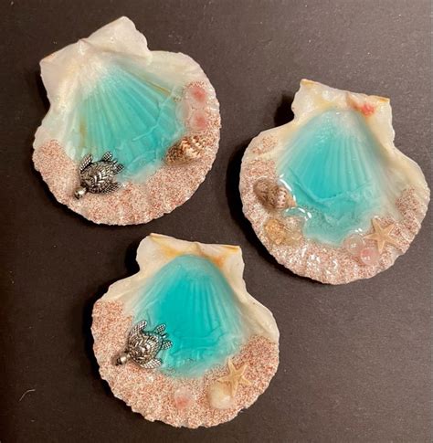 Ocean magnets-mini oceans in a shell! | Artesanía con conchas ...