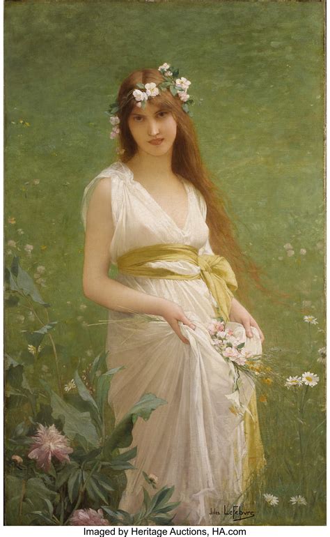 JULES-JOSEPH LEFEBVRE (French 1834-1911). Springtime. Oil on | Lot