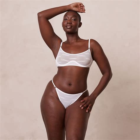 Bold Mesh Bra & Thong/Briefs Set - White – Lounge Underwear