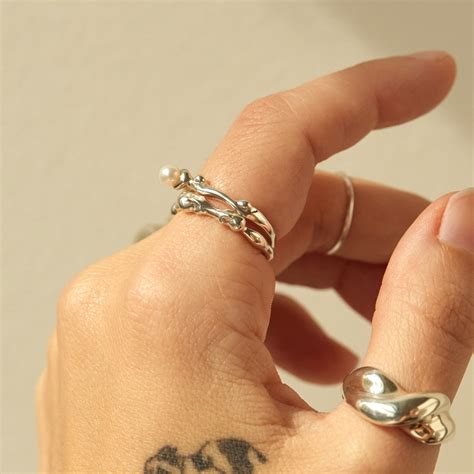 oom ring  sterling silver catbird