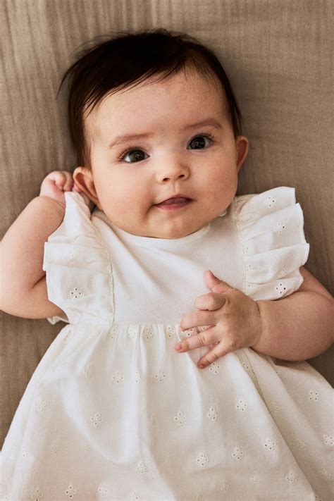 Рокля-боди с волани - Бял - ДЕЦА | H&M BG