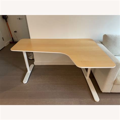 IKEA Bekant L-Shaped Office Desk (Natural/White) - AptDeco