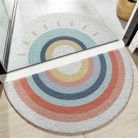 circle rainbow entrance mat