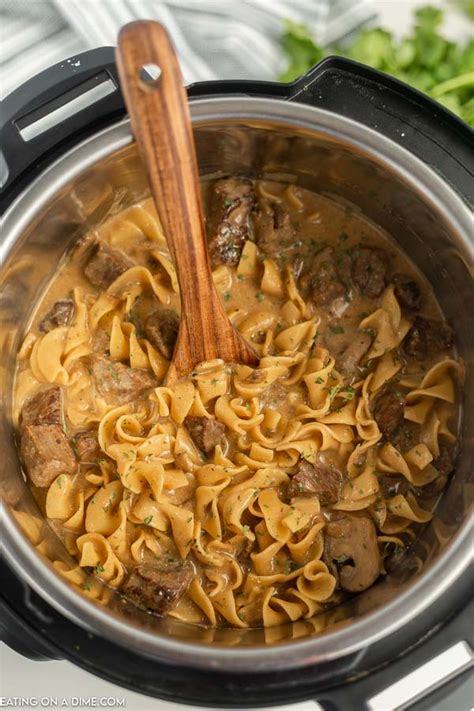 Instant Pot Beef Stroganoff Recipe - Eating on a Dime