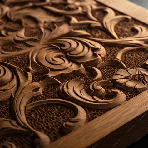 Premium Photo | Closeup of carved wood patterns