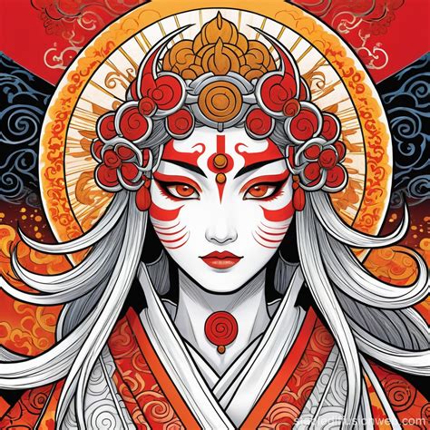 amaterasu japanese sun goddess stable diffusion