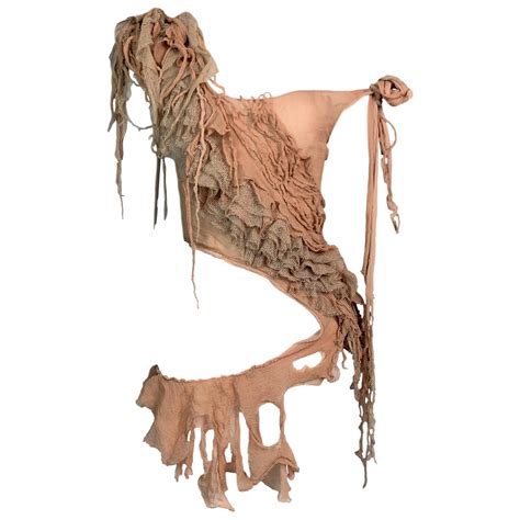 S/S 2003 Alexander McQueen Runway Shipwrecked Sheer Nude Silk Top at