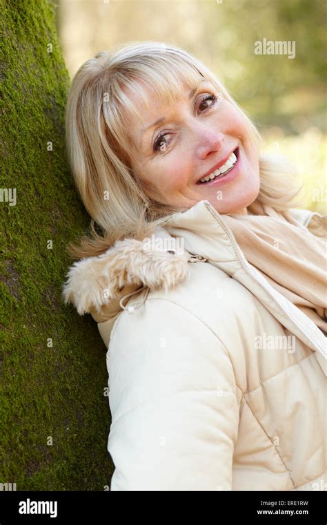 mature woman outdoors  res stock photography  images alamy
