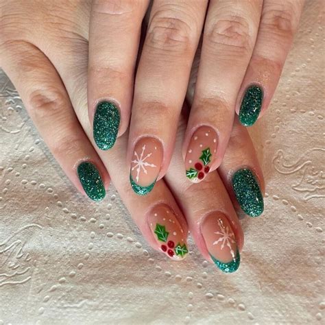 sparkling glitter christmas nails  shine bright  holiday