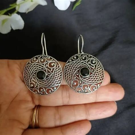 Timeless Twinkle Black Earrings - Rajasthani Haat