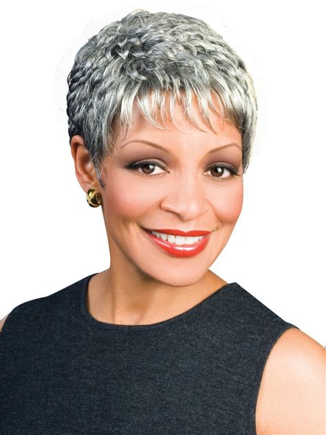 Old women's capless grey hair wigs with bangs