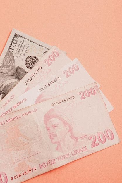 Premium Photo | Turkish lira banknotes and US Dollars