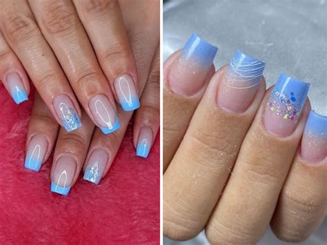Unha Em Gel Decoradas Azul Bebe - Unha Em Gel Azul Decorada - Unha Decorada Simples