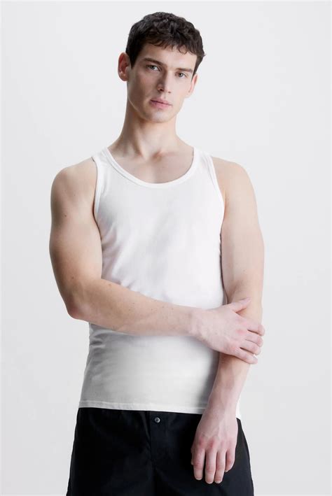 Мужская белая майка (2 шт) Calvin Klein 000NB1099A — MD-Fashion