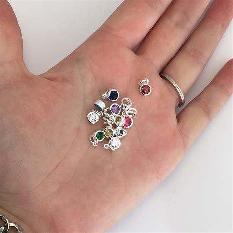 Sterling Silver Birthstone Charm Pendants 6mm Charm Pendant | Etsy