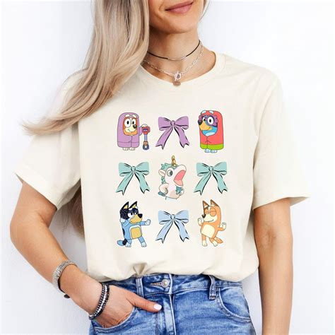 Bluey Bluey Mom Shirt, Coquette Bow Shirt, Rita And Janet, Unicorse