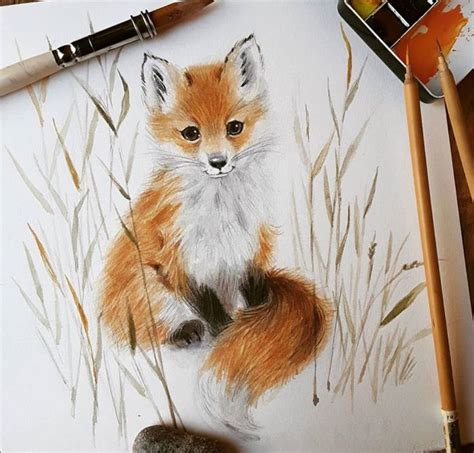 Drawing Pencils – 37 Sketching Art Set | Fox painting, Animal paintings ...