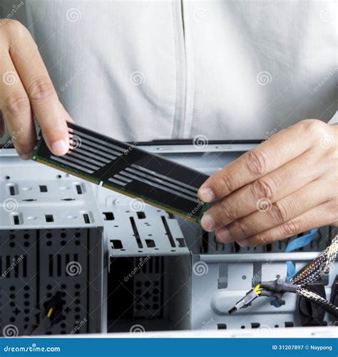 Technician Repairing Computer Hardware Stock Image - Image of circuit