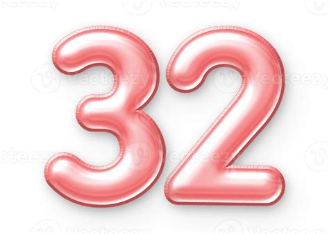 32 Number Balloon Pink 24652440 PNG