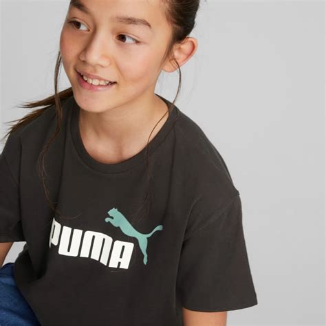 Дитяча футболка Girls Logo Cropped Tee Youth | Колір: Чорний | Puma ...