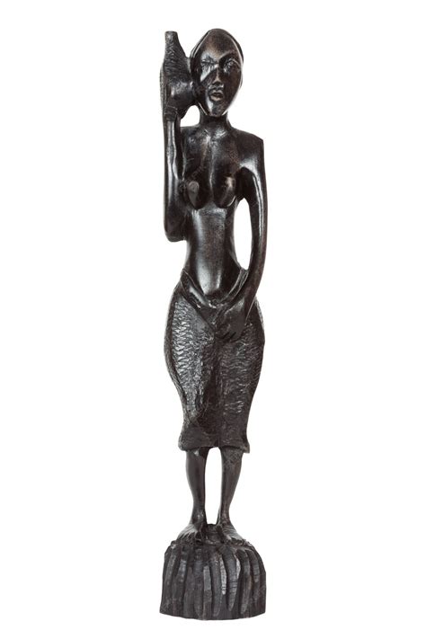 Premium Photo | African Antique Black Ebony Statue of Woman Carrying