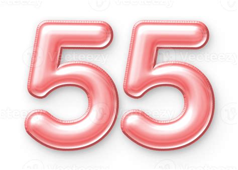 55 Number Balloon Pink 24652347 PNG
