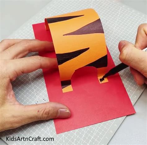Simple Tiger Paper Craft Step by Step Tutorial - Kids Art & Craft