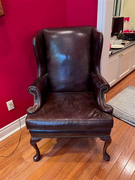 'Hickory Chair' Brown Leather Wingback Chair – Sell My Stuff Canada