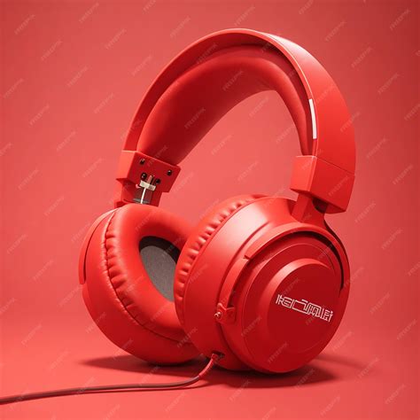 premium photo red headphone