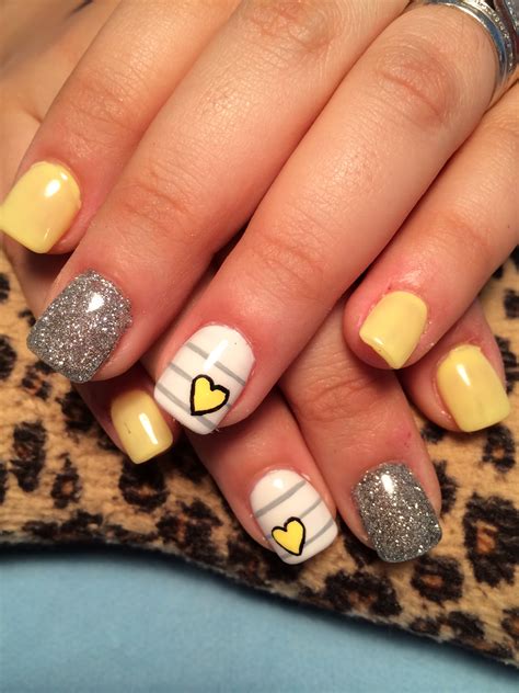 Yellow And Grey Nail Designs - Design Talk