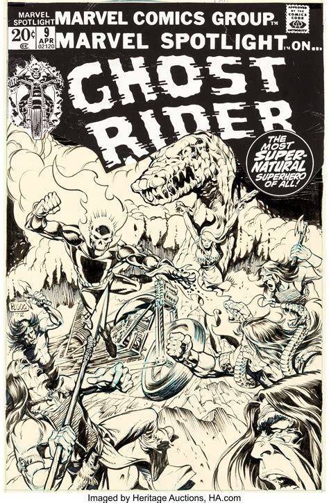 Mike Ploog Marvel Spotlight #9 Cover Ghost Rider Original Art | Lot