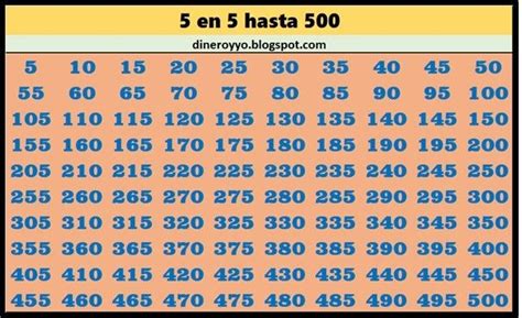 Escreva De 5 Em 5 Até 500