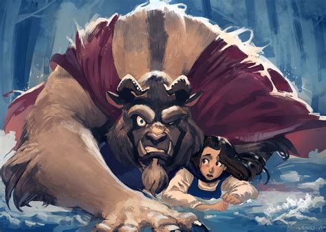 beauty   beast mohamed chahin fan art disney fera disney