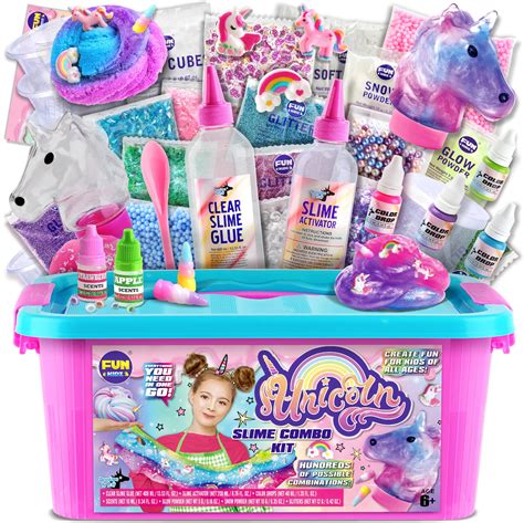 Unicorn Slime Kit for Girls, FunKidz Slime Toys Gifts for Kids Slime