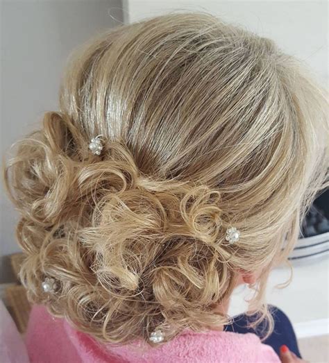 Mother Of The Bride Blonde Curly Updo | Mother of the bride hair, Short