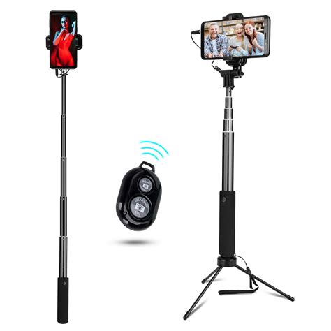 Bluetooth Selfie Stick Tripod, 43 Inch Extendable Flexible Selfie Stick ...