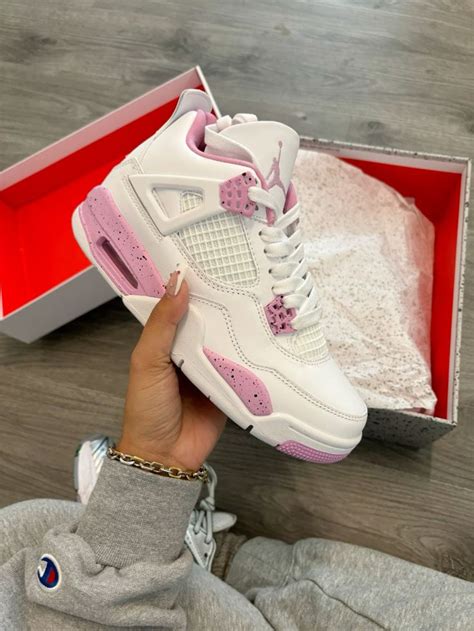 Pink Oreo Jordan 4s in 2024 | Pink nike shoes, Preppy shoes, Girly shoes