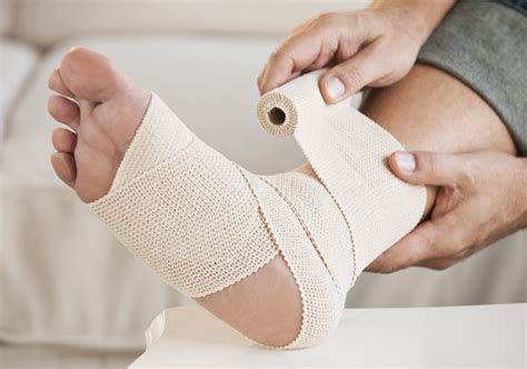 wrap  sprained ankle method steps care