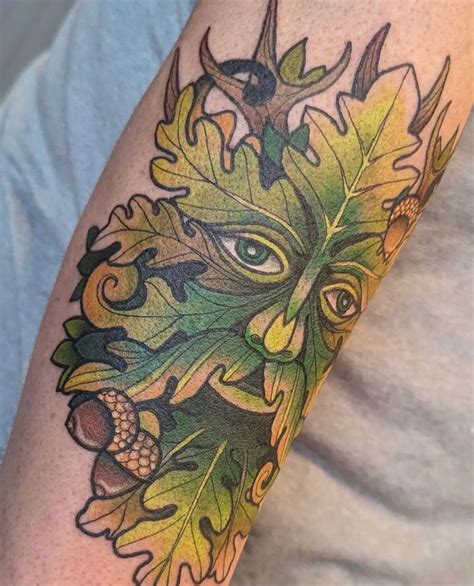 custom electric tattooing  instagram treedaddy green man tattoo