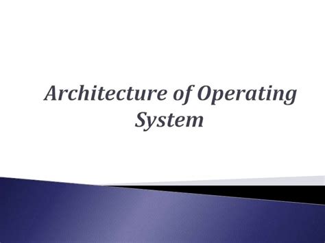 Architecture of operating system