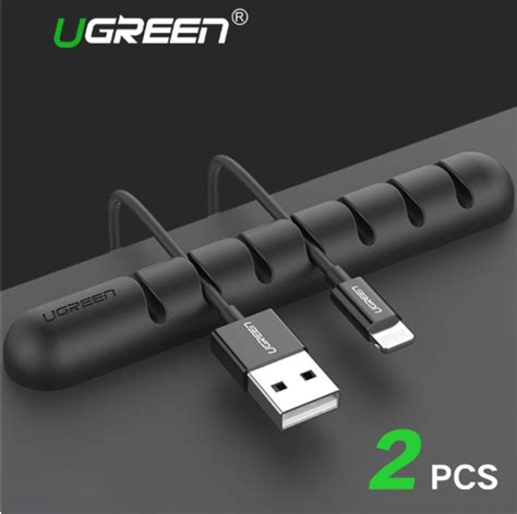 Ugreen LP114. Силиконовый самоклеящийся кабельный органайзер. Держатель ...