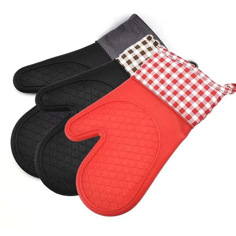 silicone heat resistant gloves kitchen cooking baking microwave oven