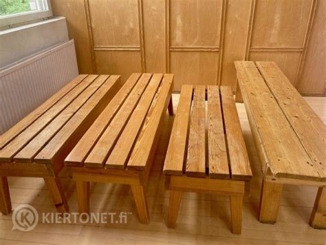 Pitkiä puupenkkejä 4 kpl, eri mittaisia – Kiertonet.fi