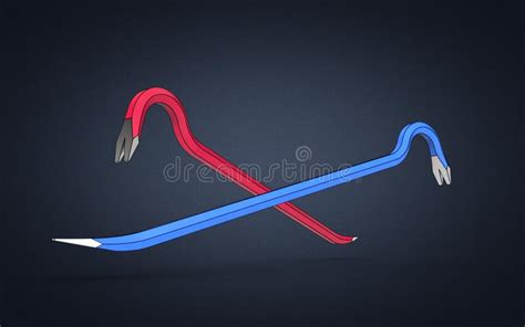 3d illustration of crowbar stock illustration. Illustration of ball ...