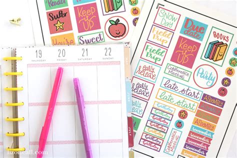 Free Teacher Planner Stickers Print and Cut