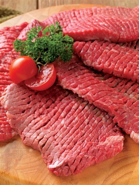 raw beef cube steak prepared food