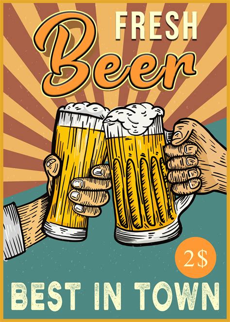 Beer Drawing, Vintage Food Posters, Beer Label Design, Food Poster ...